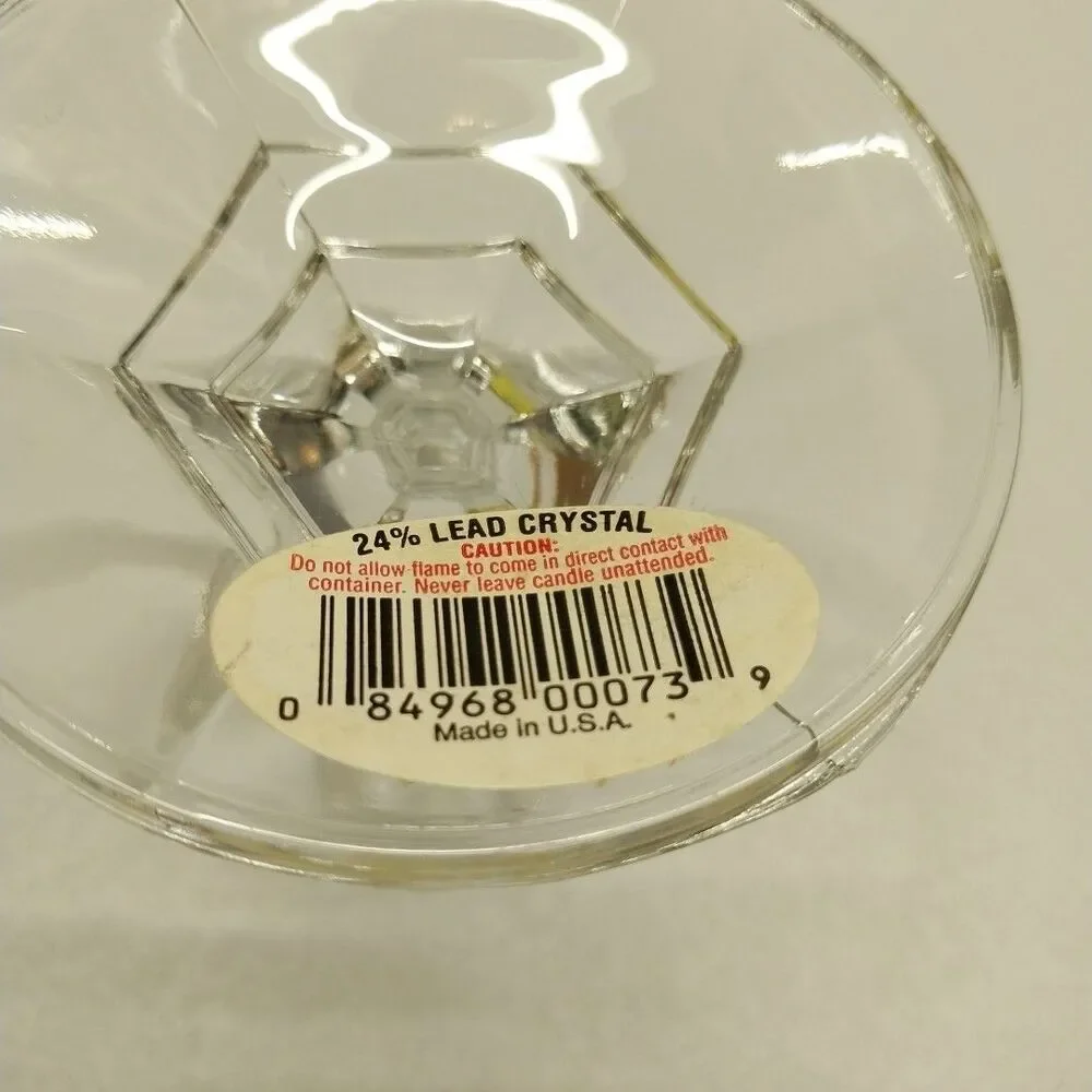Vintage Crystal Candlestick Holders 24% Lead Crystal Made in USA Set Of 3